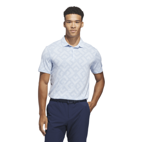 Adidas Ultimate CLSN Jacquard Heren Golfpolo Lichtblauw Blauw