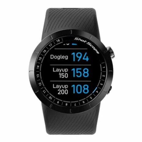 Shot Scope Premium GPS Golf Watch Incl. 16 Tags Black