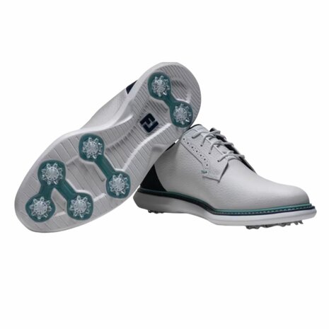 Footjoy Heren Golfschoenen Traditions Wit Navy