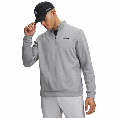 Under Armour Sweater Fleece Hybrid HZ Grijs Heren
