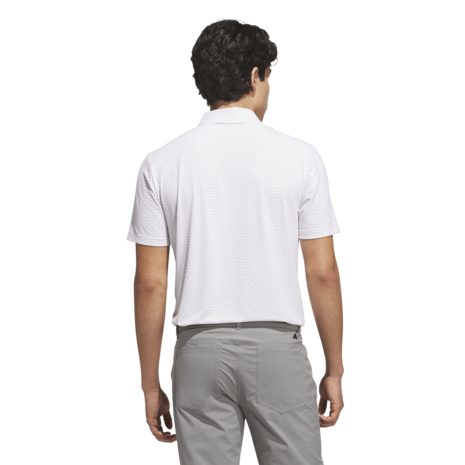 Adidas Ultimate365 Tour Deco Heren Golfpolo Wit Grijs