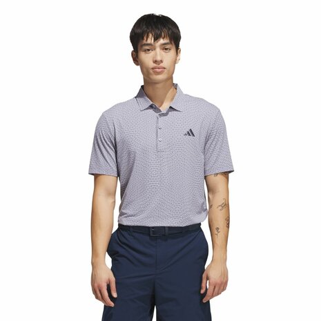 Adidas Ultimate365 Tour Deco Heren Golfpolo Slate Grijs