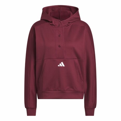 Adidas Beyond The Course Snap Climawarm Loose Hoodie Bordeaux