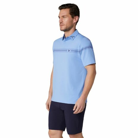 Callaway - Odessey Heren Block Golfpolo Lichtblauw