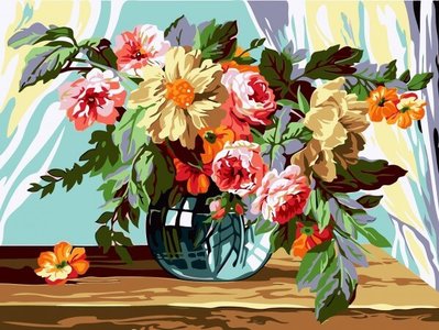 Schilderen op nummer Bloemen MS7373