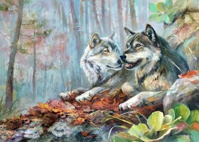 Painting by numbers Wolves