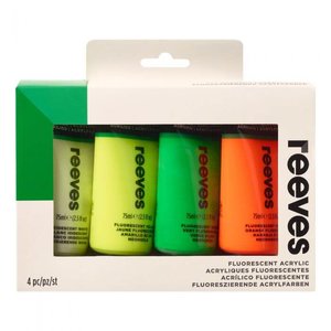 Reeves Acrylic Paint  Fluor Set 4x75ml