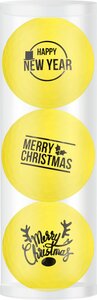 Golf Balls Gift Set Merry Christmas-Happy Newyear Yellow