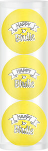 Golf Balls Gift Set Happy Birdie Yellow
