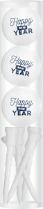 Golf Balls Gift Set Happy New Year White Includes Tees