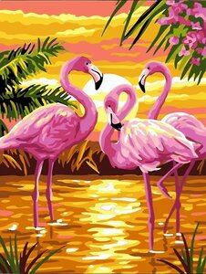 Schilderen op nummer Flamingos MS7399
