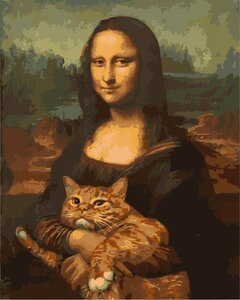 Paint by Numbers Mona Lisa Cat MS7760