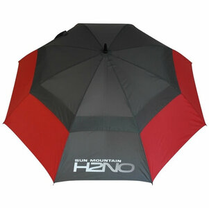 Sun Mountain H2NO Dual Canopy Golf Regenschirm Rot Grau