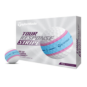 Taylormade TM24 Tour Response Stripe Golfbälle Weiß Pink