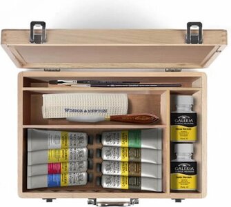 Winsor&Newton Acrylic Woodbox Paint Set 8x60ML - 15-Piece