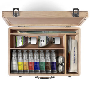 Winsor&Newton Oil Woodbox Paint Set 8x370ML - 16-Piece