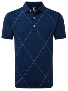 Golfpolo Herren Footjoy Raker Print Navy