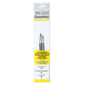 Winsor & Newton Foundation Penseelset Rond 2, Filbert 4 & Plat 2