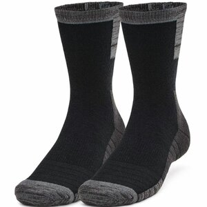 Under Armour 2 Paar Golfsocken für kaltes Wetter, Schwarz, Größe 42–47