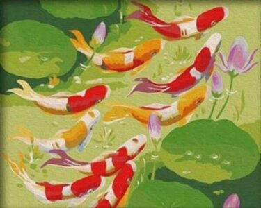 Schilderen op nummer - Set Koi