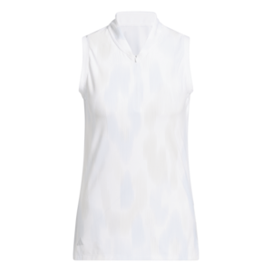 Adidas W Ultimate bedrucktes ärmelloses Damen-Poloshirt Weiß Hellblau
