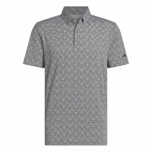 Adidas Heren Golfpolo Go To Stripe Zwart Grijs Medium