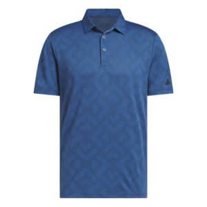 Adidas Ultimate CLSN Jacquard Herren-Golfpolo Blau Schwarz