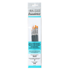 Winsor & Newton Foundation Kurzstiel-Pinselset, 6-teilig