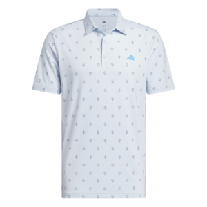 Adidas Ultimate Essence Print Climacool Heren Golfpolo Lichtblauw Blauw