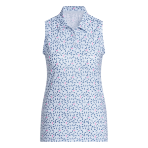 Adidas Ultimate365 Printed Climacool Dames Mouwloze Polo Lichtblauw