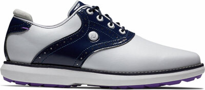 Golfschuhe Damen Footjoy Traditions Weiß Navy Spikeless