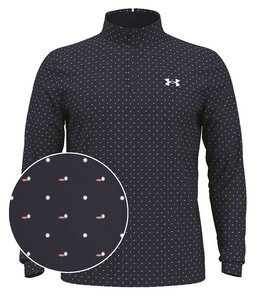 Under Armour Heren Playoff Printed 1/4 Zip Navy Wit Steel Maat XL