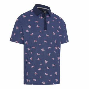 Callaway Azalea Gingham Print Golfpolo Peacoat