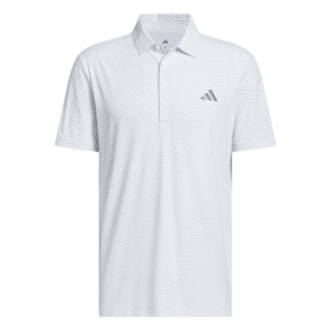Adidas Ultimate365 Tour Deco Heren Golfpolo Wit Grijs